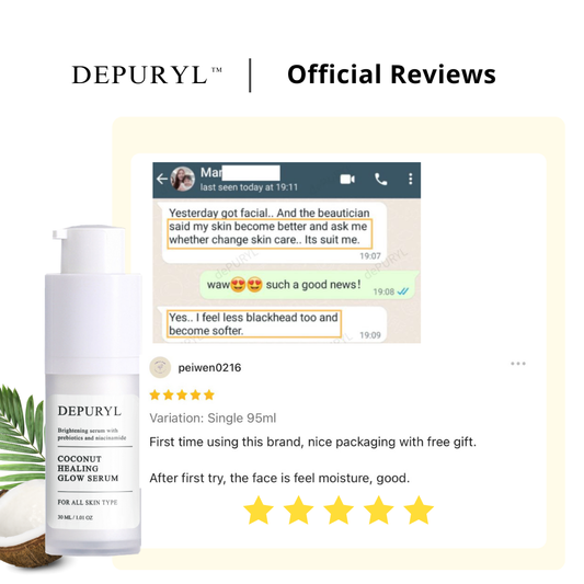 COCONUT HEALING GLOW SERUM 30ml - Newly Upgraded with 3 Active Glow Booster - Niacinamide , Alpha Arbutin and Tranexamic Acid