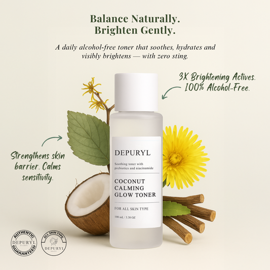COCONUT CALMING GLOW TONER 100ml - Newly Upgraded with Glow Booster