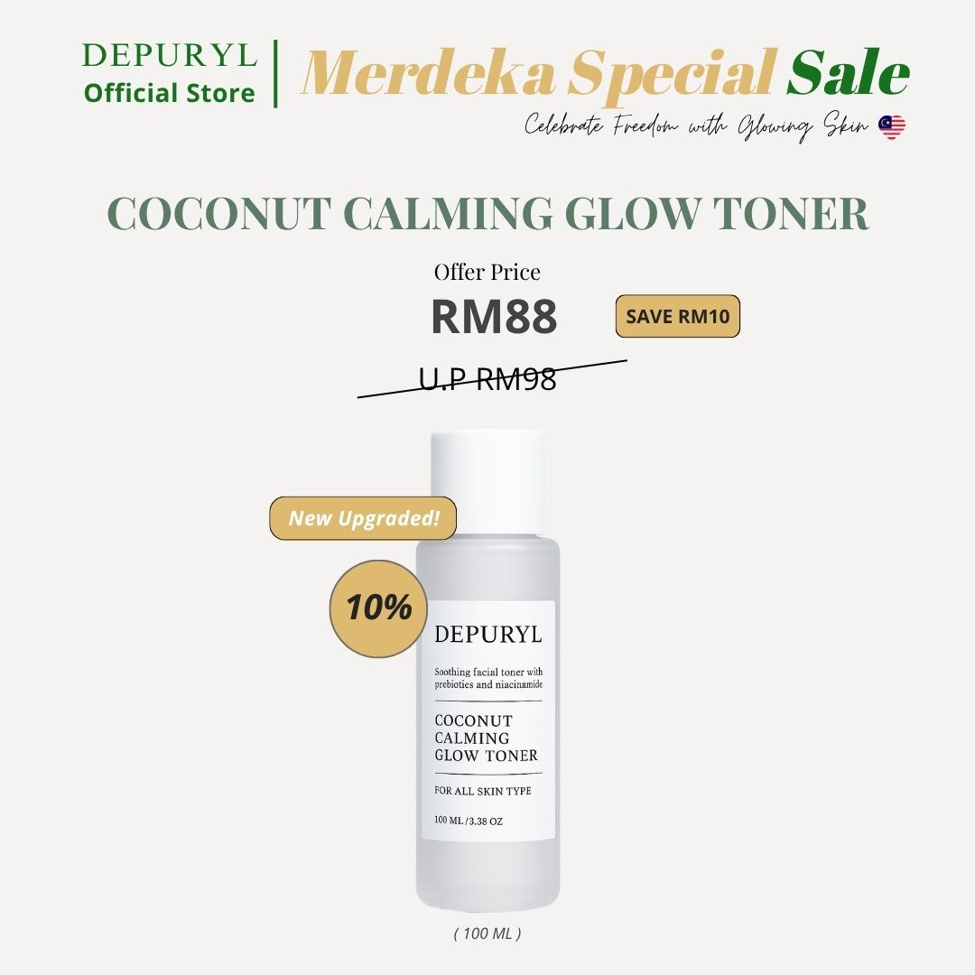 COCONUT CALMING GLOW TONER 100ml - Newly Upgraded with Glow Booster