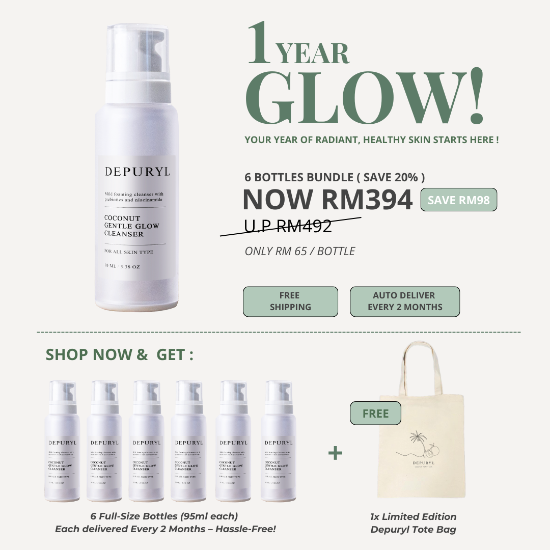 1 YEAR GLOW ! COCONUT GENTLE GLOW CLEANSER 95ml x 6