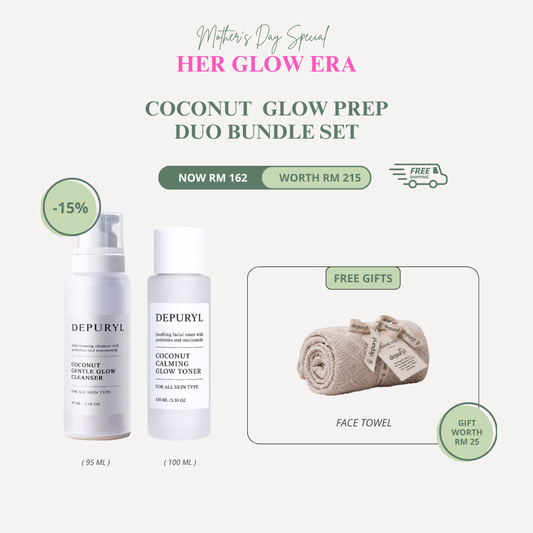 [ HER GLOW ERA ] COCONUT GLOW PREP DUO (CLEANSER + TONER) 15% OFF + FREE GIFTS WORTH RM25 + FREE SHIPPING