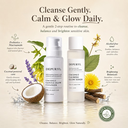 [ HER GLOW ERA ] COCONUT GLOW PREP DUO (CLEANSER + TONER) 15% OFF + FREE GIFTS WORTH RM50+ FREE SHIPPING