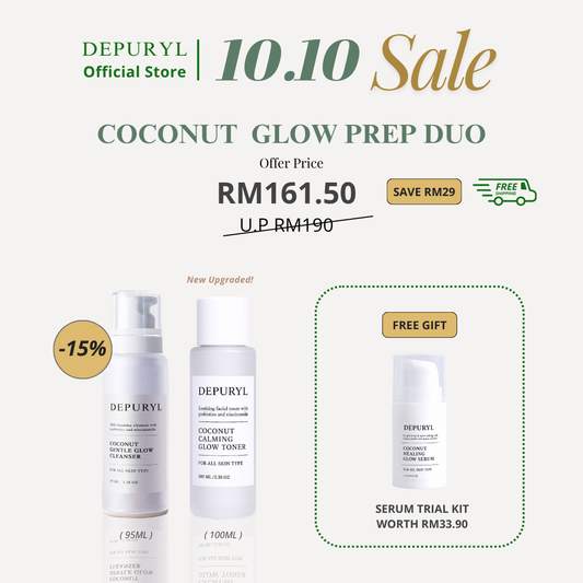 [FREE MINI SERUM 5ML] COCONUT GLOW PREP DUO [ Cleanser + Toner ] [ FREE SHIPPING ]