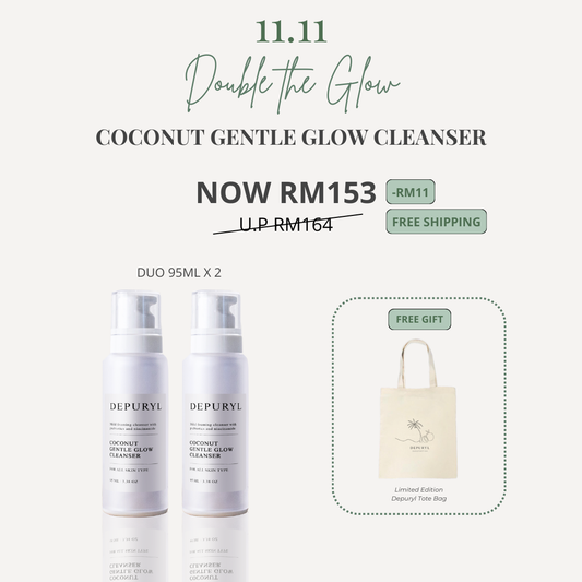 [ 11.11 ] DOUBLE THE GLOW ! COCONUT GENTLE GLOW CLEANSER 95ml x2