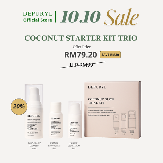 Coconut GLOW Trial Set [ Cleanser , Toner , Serum ]
