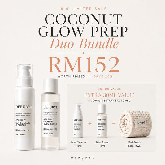 6.6 SALE — COCONUT GLOW PREP DUO 20% OFF + Free Gifts Worth RM68 + Free Shipping Offer valid on 6 June 2026 only.