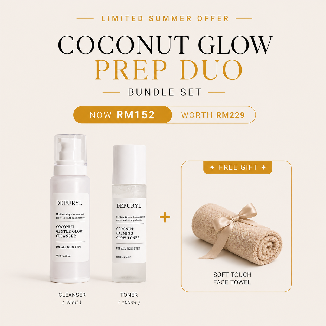 COCONUT GLOW PREP DUO — LIMITED SUMMER OFFER