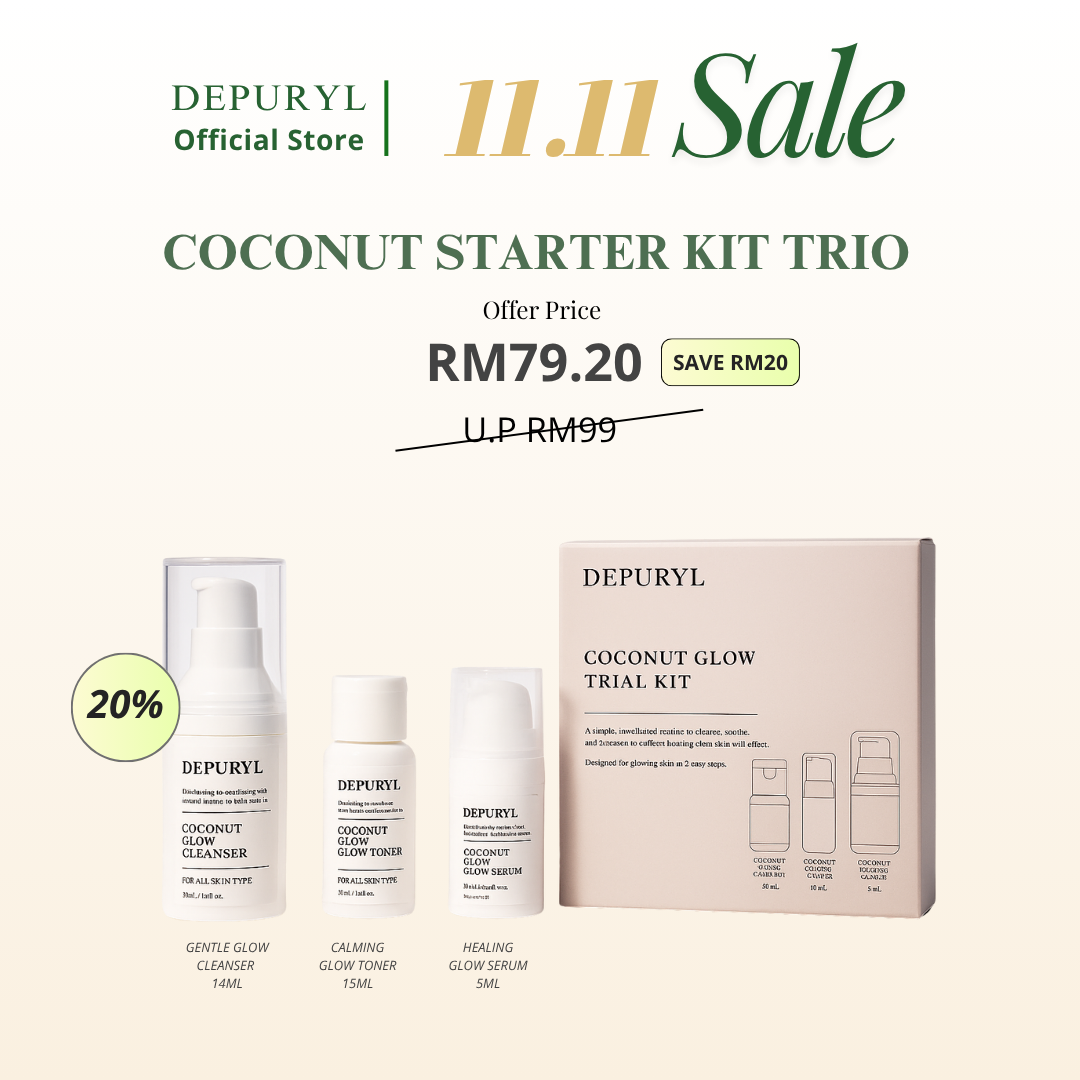 Coconut GLOW Trial Set [ Cleanser , Toner , Serum ]