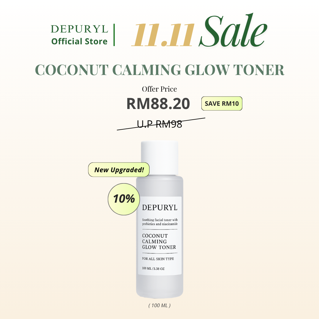 COCONUT CALMING GLOW TONER 100ml - Newly Upgraded with Glow Booster